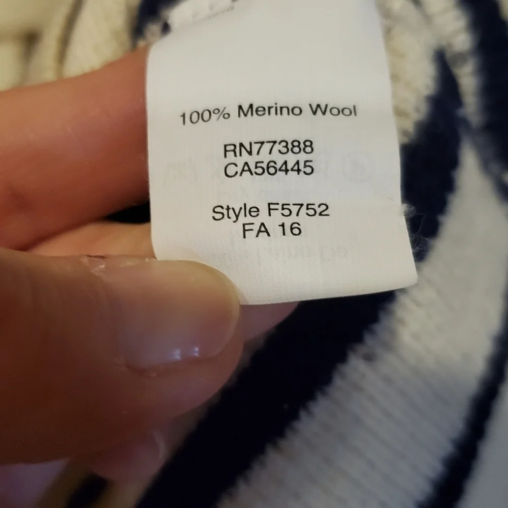 Madewell Merino Wool Lace-Up Striped Cropped Sweater - Picture 7 of 7